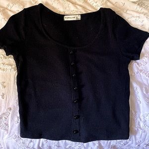 Cute black top with buttons